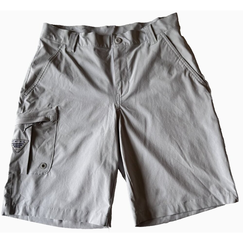 Columbia PFG Mens Cargo Shorts 30W Stretch Gray Fishing Utility Hiking Outdoors - Picture 2 of 9
